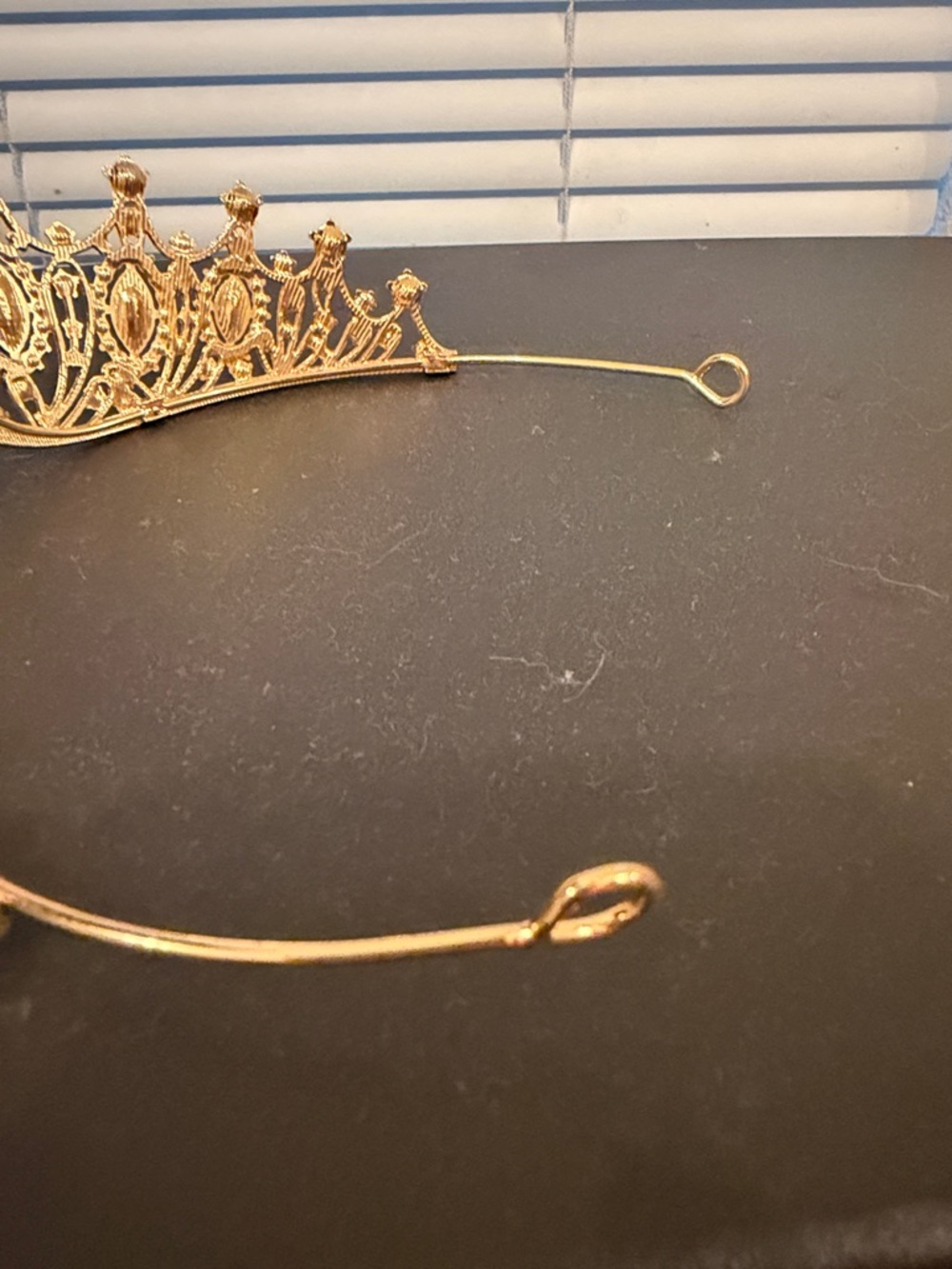 Gold Crystal Jeweled Tiara Crown - Elegant Women’s Hair Accessory - Picture 3 of 4